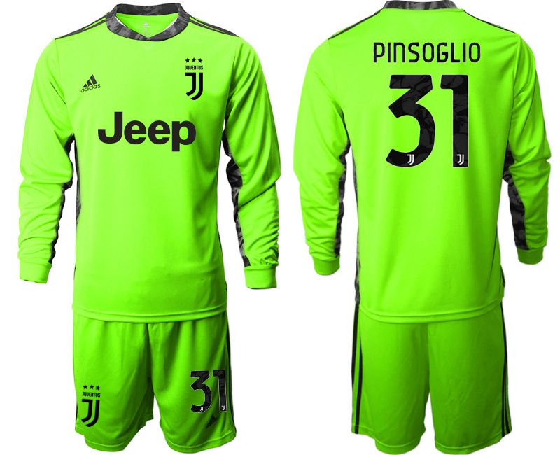 Men 2020-2021 club Juventus FC fluorescent green goalkeeper long sleeve #31 Soccer Jerseys->juventus jersey->Soccer Club Jersey